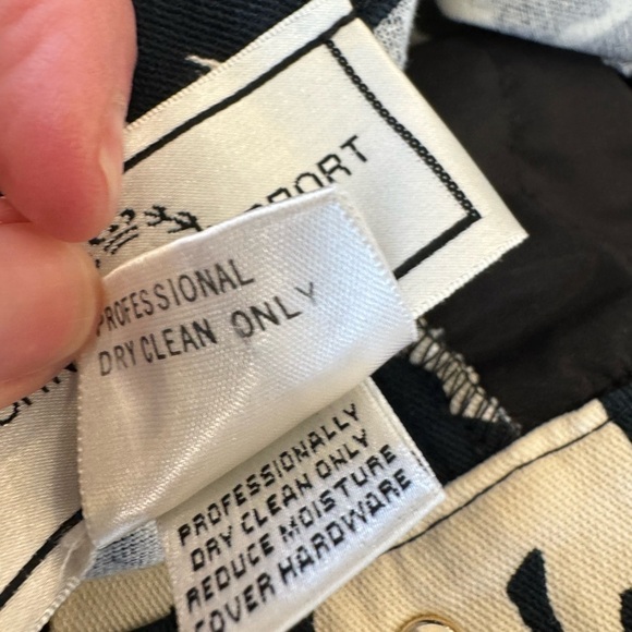 Vintage St. John Sport Marie Gray Black/Cream Floral Pattern Pant/ 6 - Picture 8 of 15